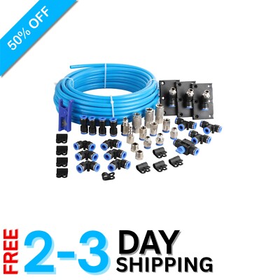 200PSI Air Line Kit - 60FT Nylon Tubing with 49PC Compressor Accessories