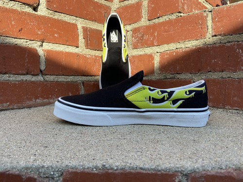 Vans Classic Slime Flame Negro Lima Lona Sin Cordones Niños y Niñas Niños Talla 3 - Imagen 8 de 12