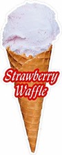 SOFT SCOOP STRAWBERRY ICE CREAM WAFFLE STICKER LARGE