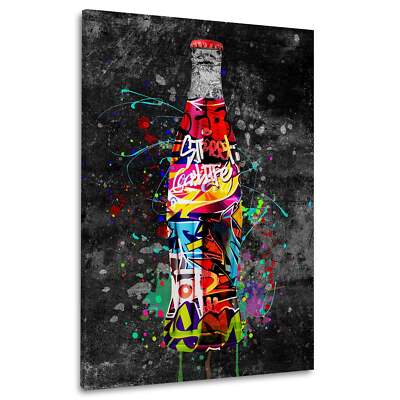 Street Art Coke Flasche Graffiti Wandbild Leinwandbild Kunstdruck XL Wanddeko
