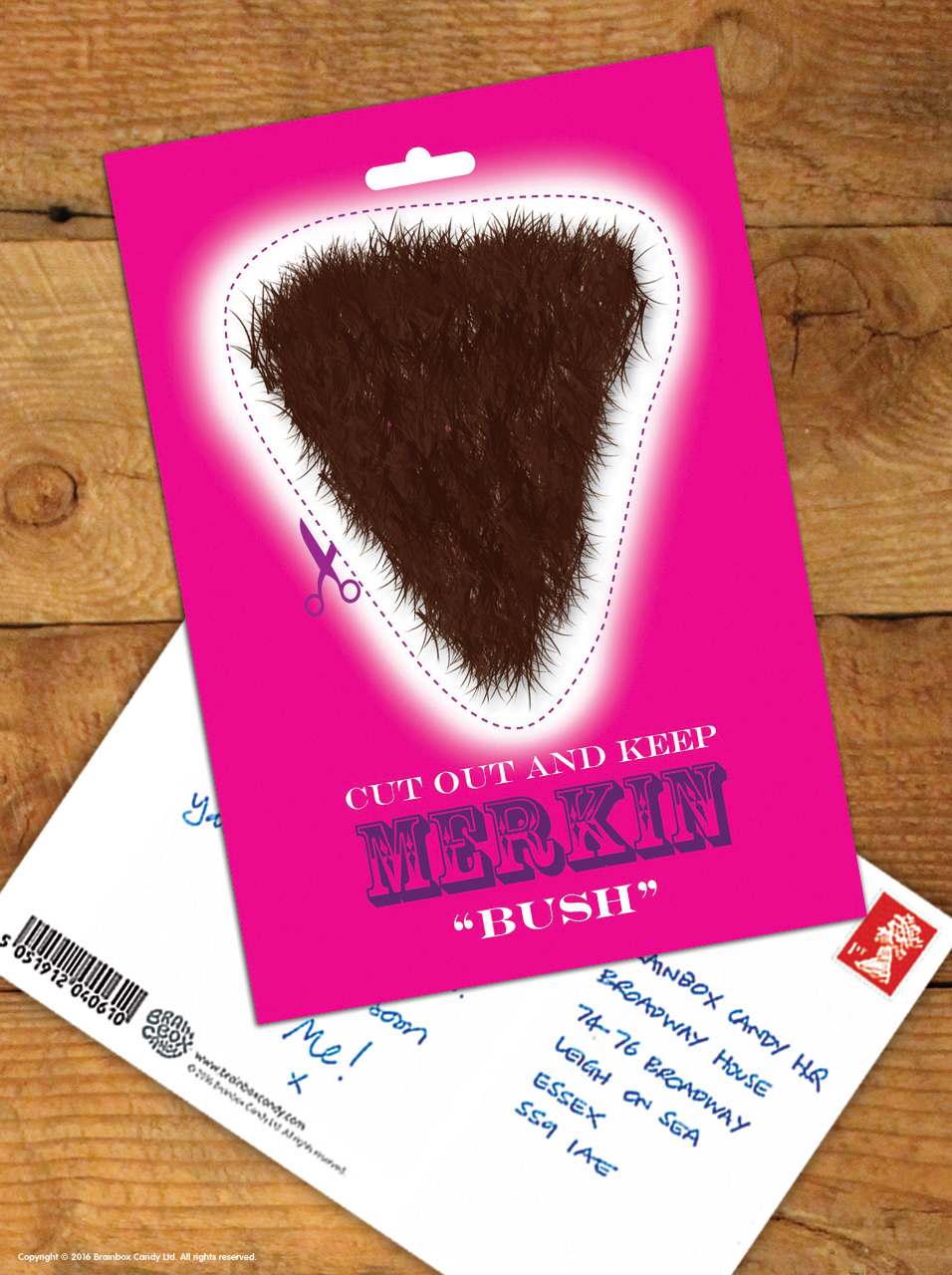 Brainbox Candy 'Bush Merkin' Postcard Funny Rude Comedy Humour Cheeky Joke