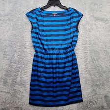 Vince Camuto Dress Womens 0 Blue Striped Cap Sleeve Lined Sheath