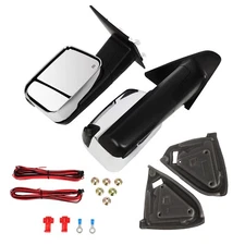 Pair Power Heated Chrome Tow Mirrors for 2003-2008 Dodge Ram LED Turn Signal