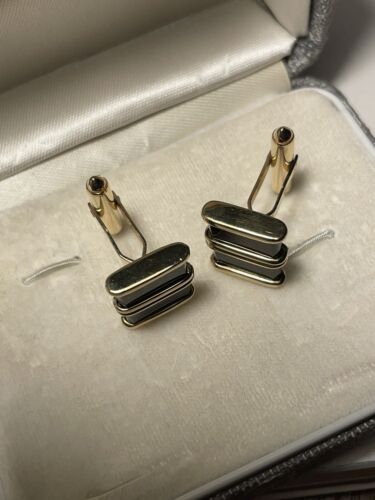 14k Gold Cufflinks Onyx Dolan Bullock W/Box 9.9 Grams TOTAL Vintage Men’s - Picture 6 of 11