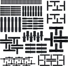 115PCS Car Vacuum Hose Connector Assortment,12 Sizes Tube Black 