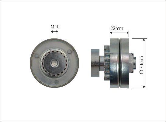 CAFFARO 500175 Tensioner Pulley, V-ribbed belt for CHEVROLET