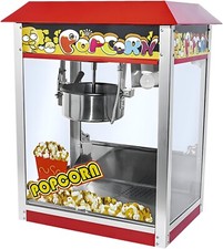 12 Oz Commercial Electric Popcorn Machine 1300W - LARGE TOUGH GLASS