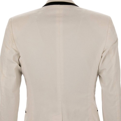 DOLCE & GABBANA Velvet Blazer Jacket Tuxedo Vest White Black 44 US 34 XS - Picture 8 of 9