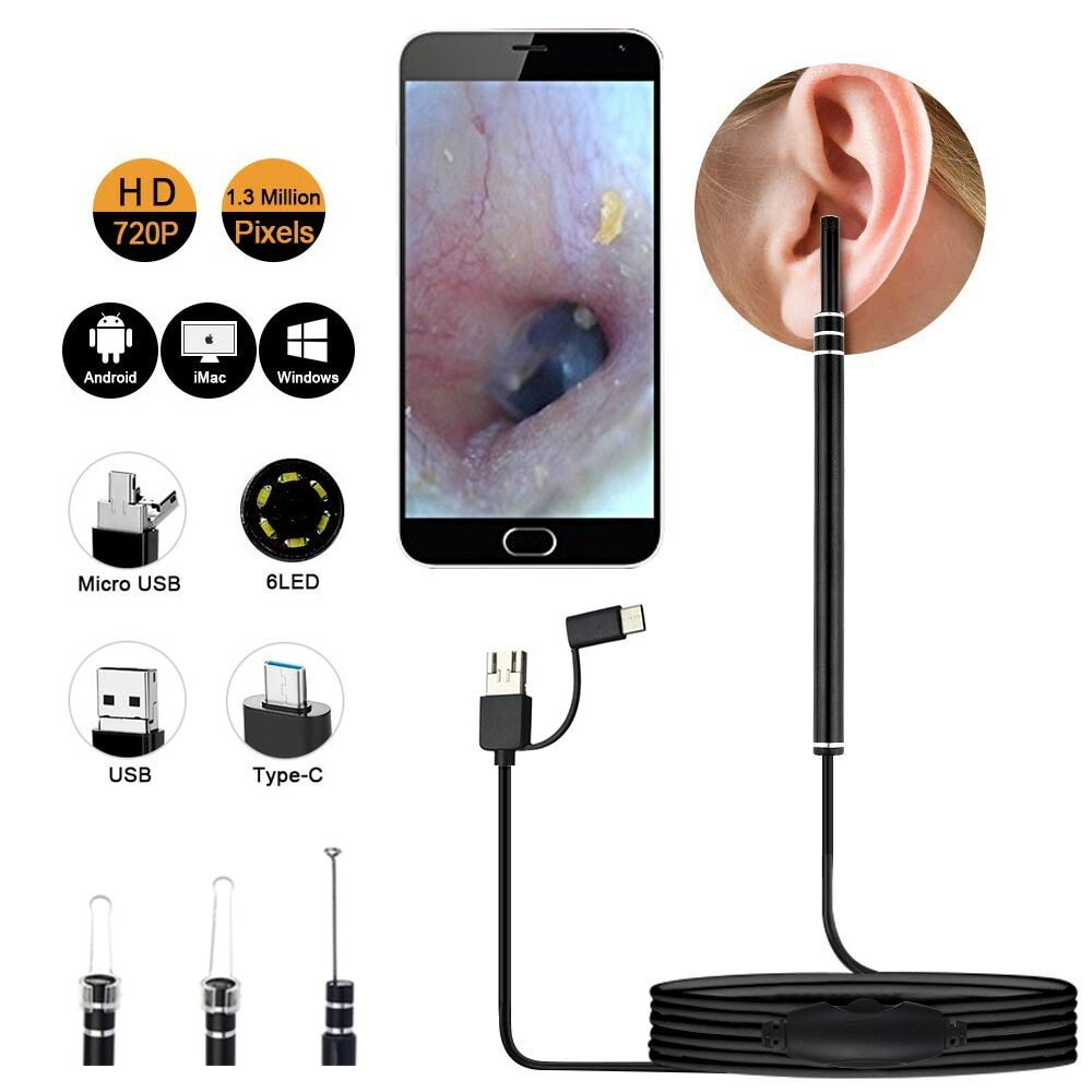 Endoscope médical de l'oreille à caméra pour une hygiène familiale connectée