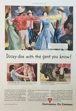 1949 Conoco Continental Oil Company Vintage Ad Doce doe with the gent you know