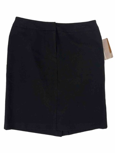 Bandolino Basics Womens 10 Stretch Black Pencil Skirt Front Zip Button NWT