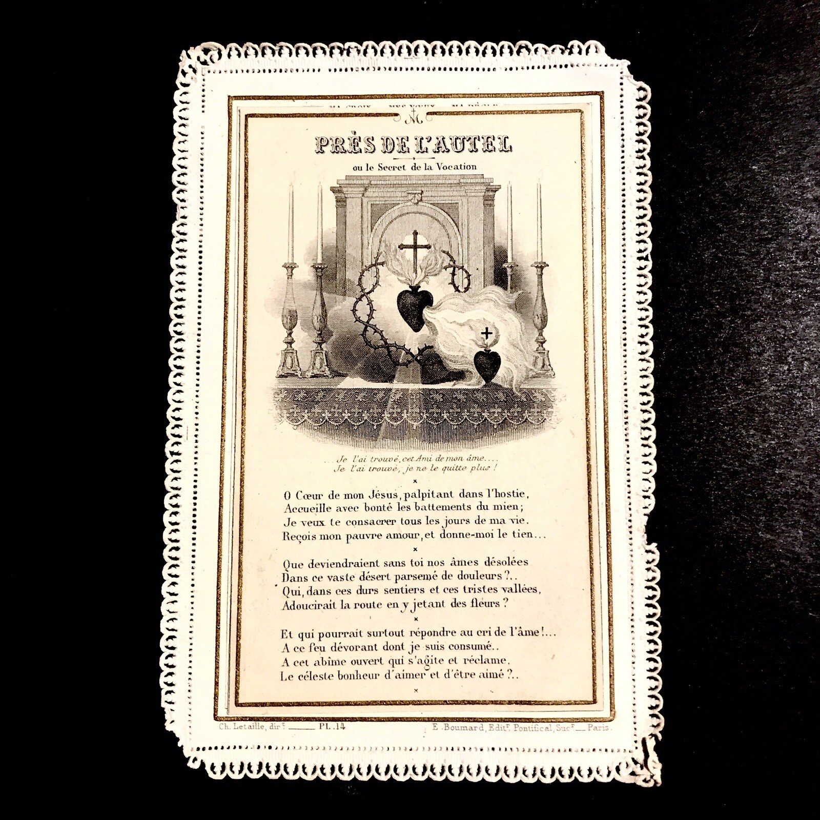 2 Images Pieuses Canivet Dentelle 1960 et 1963