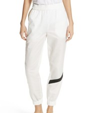 Tibi Stripe Detail Skinny Joggers Size Large Color White Multi NWT