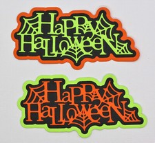 Happy Halloween Title 3 two pieces Layered Die Cut Scrapbook Embellishment