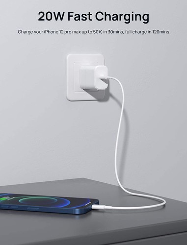 For iPhone Charger Fast USB Cable & Wall Cube for iPhone 14 13 12 11 Pro Max - Picture 7 of 8