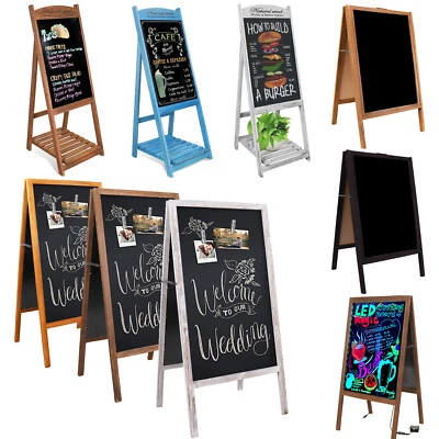 UNHO Wooden Frame A Board Pavement Sign Business Signs Heavy Duty Painting Chalkboard