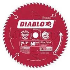 Freud D0760A Diablo 7-1/4" x 60-Tooth Ultra Fine Finishing Circular Saw Blade