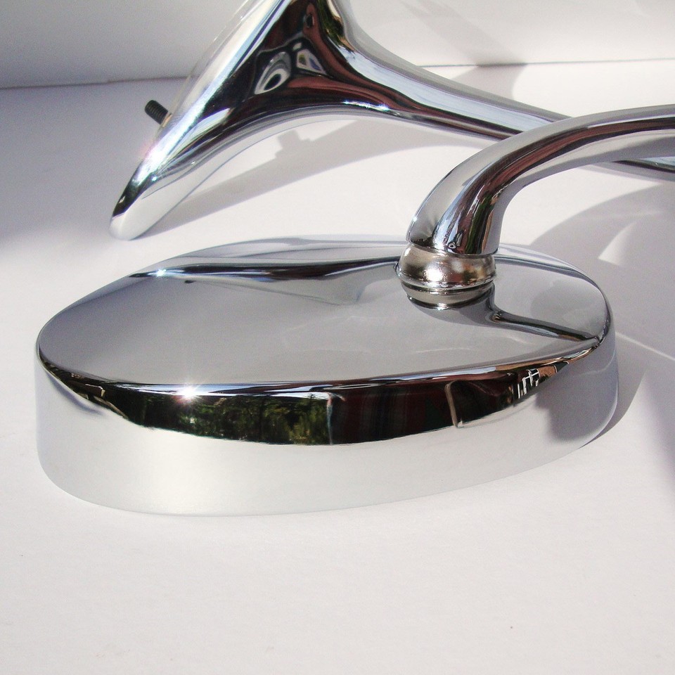 Hooded Swan Neck Mirrors for VW Beetle Bug Type 1 Albert Oval PAIR ...