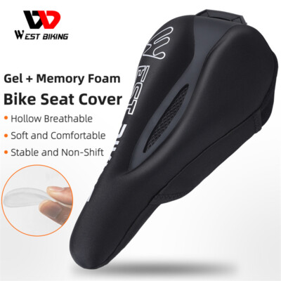 WEST BIKING Soft Padded Gel MTB Road Bike Seat Cover Bicycle Saddle Cover  UK