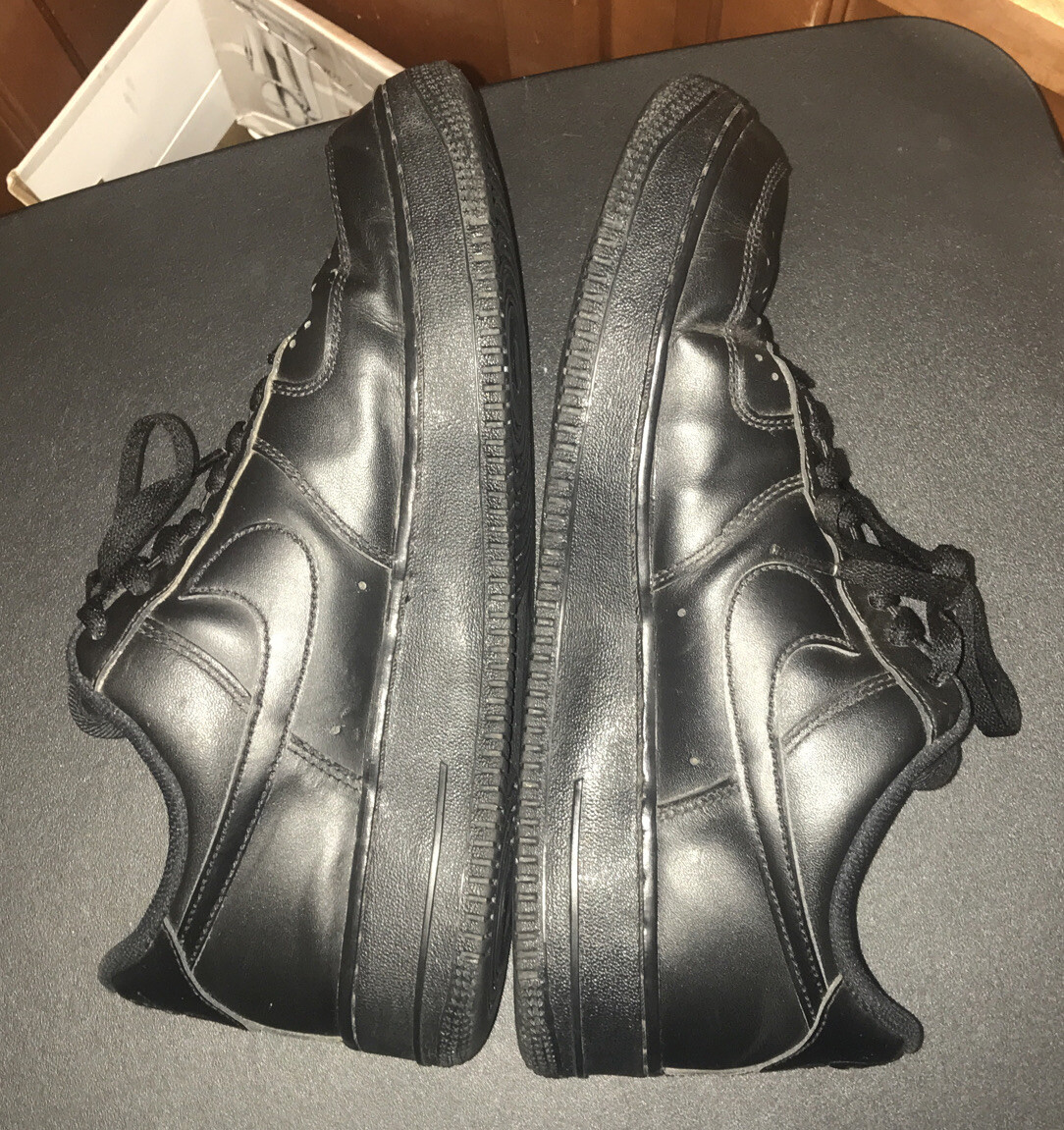 Nike Air Force 1 Low Top Triple Black 315122-001 Shoes Men Nike Air Force 1 Low Top Triple Black 315122-001 Shoes Men