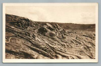 Freshly Erupted Lava Rock RPPC Antique Hawaii Volcano Photo Postcard 1920s