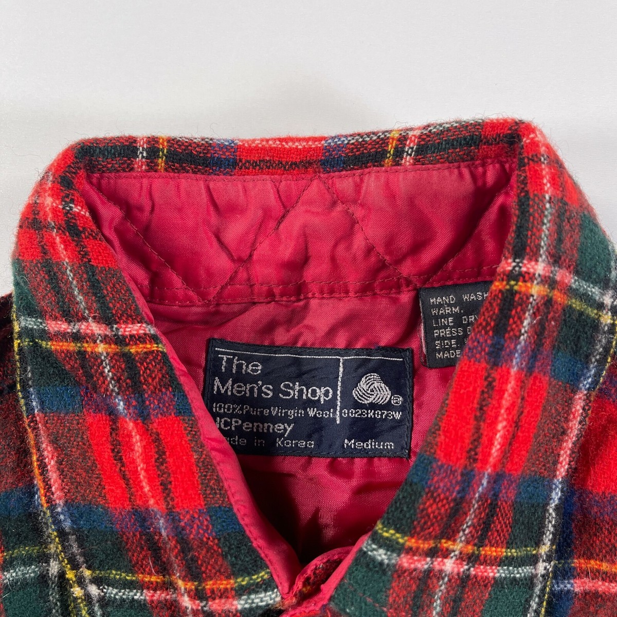 Vintage JC Penney Wool Shirt Mens M Red Green Plaid Vintage JC Penney Wool Shirt Mens M Red Green Plaid