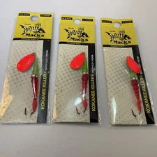 Lot Of 3 NIP Mack's Wedding Ring Kokanee Killer Single  ~ 16221 UV & GLOW Lure