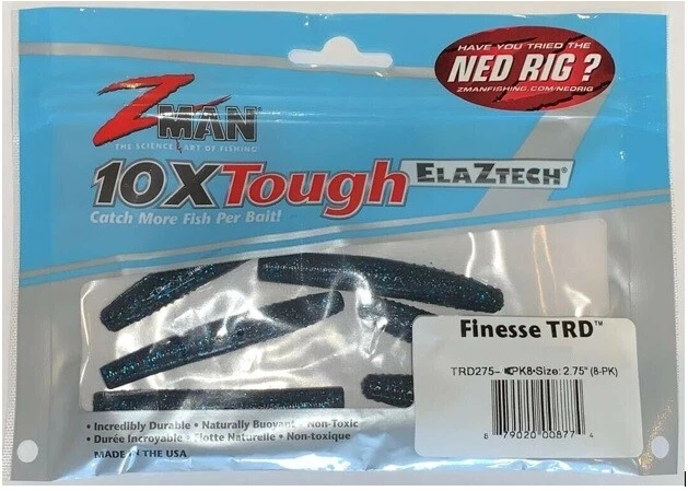 Z-Man TRD NED RIG Finesse 2.75" ElaZtech Worms ¡ELIGE TU COLOR NUEVO! (8 POR PACK) Foto 4 de 4
