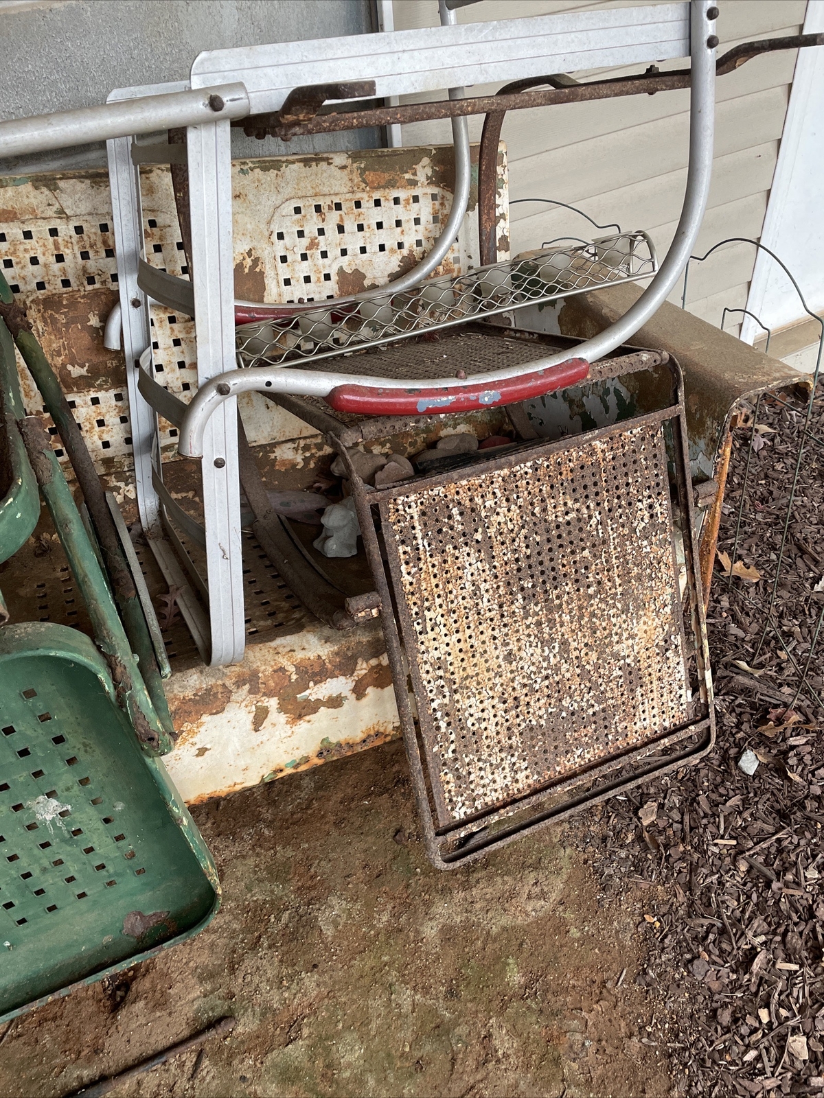 Vintage Metal Lawn Chairs With Two Seat Glider eBay