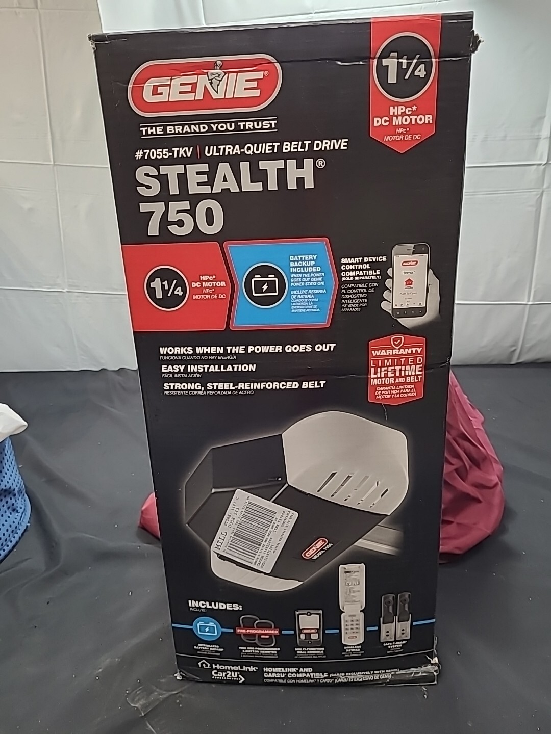 Genie StealthDrive 750 Belt Drive Garage Door Opener 1 1/4 HPc with