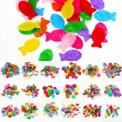 100Pcs Mixed Shapes Felt Patches DIY Garment Applique Craft Decoration Accessory - Picture 2 of 38