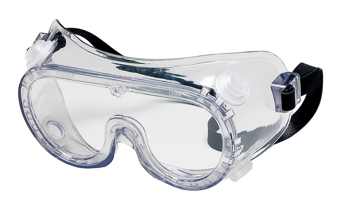 Vented Impact-Resistant Safety Goggles Clear Lens Wrap-Around Design