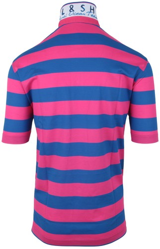 PAUL & SHARK YACHTING Herren Poloshirt Polo Hemd Shirt Gr. L Blau Rosa Gestreift - Bild 6 von 9
