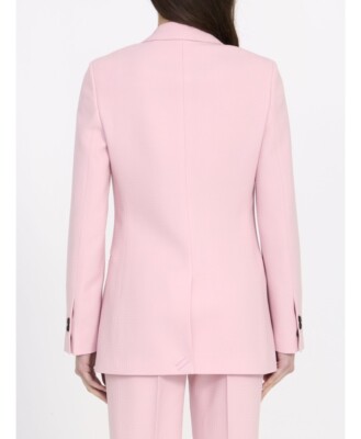 ジャケット Burberry Single-breasted tailored blazer (8082619 CAMEO) Burberry Women's Cameo Pink One-Button Wool Blazer Tailored