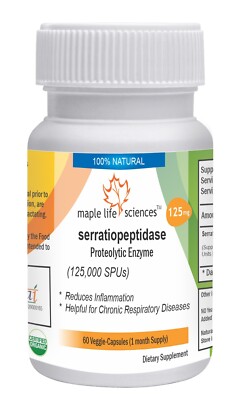 Serratiopeptidase Enzym 125.000 SHUs Hochpotenz des proteolytischen Enzyms