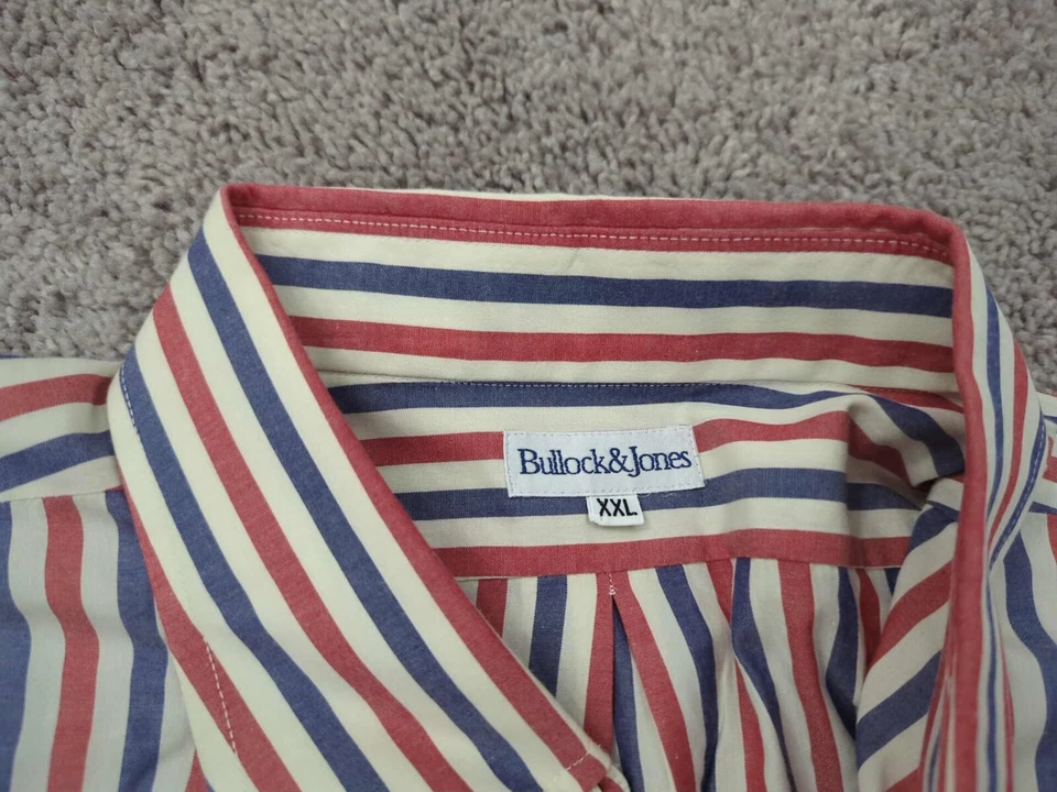 Camisa con botones Bullock & Jones para hombre XXL a rayas manga larga hecha en EE. UU. Foto 2 de 4