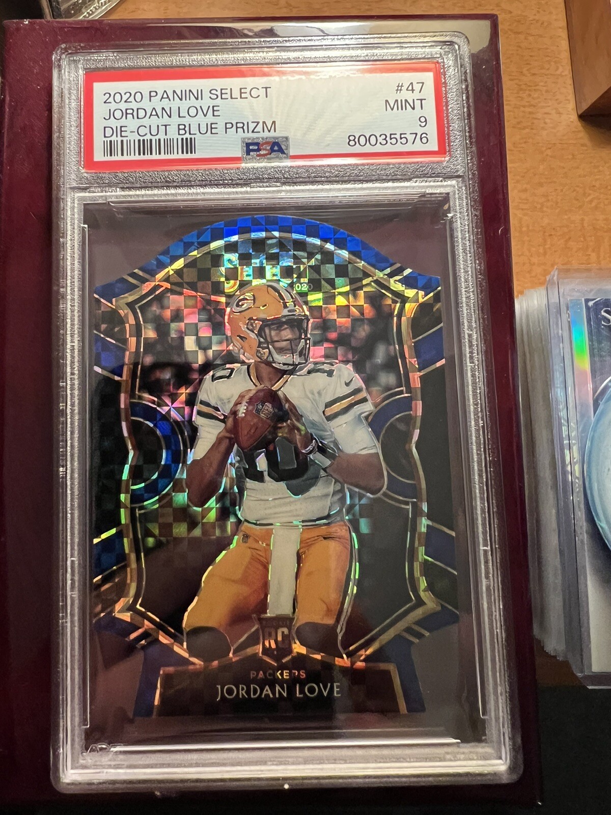 2020 Select JORDAN LOVE Die-Cut Blue Prizm #47 Rookie RC PSA 9 MINT