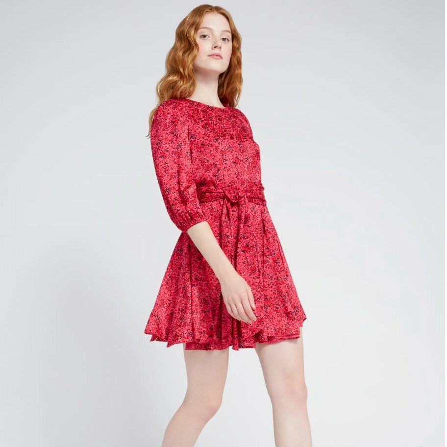 ALICE AND OLIVIA MINA TIE WAIST MINI 