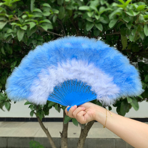 Chinese Feather Fan Peacock Feather Folding Hand Fan Wedding Cosplay Dance Fan - Bild 47 von 65