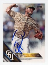 SIGNED BASEBALL CARD AUTO TOPPS 2016 JOAQUIN BENOIT SAN DIEGO PADRES #163