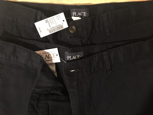 The Children's Place Navy Blue Chino Pants NEW - SET of TWO PAIRS Youth, Size 16 - Picture 5 of 7