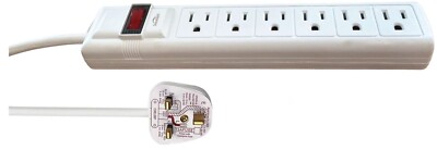 Reiseadapter Besucher nach UK - USA US Kanada 1m 6 Steckdosen Steckdosenleiste Adapter