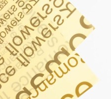 YELLOW PLASTIC PAPER WITH GOLD TEXT FREE SHIPPING AND HANDLING