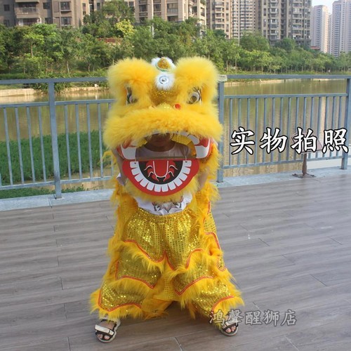 舞狮 Children's lion costume Chinese folk lion dance student mascot costume - Picture 11 of 19