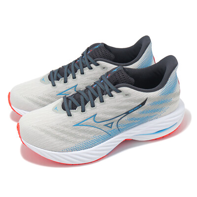 Mizuno Wave Rider 28 Grey Blue Men Road Running Jogging Shoes