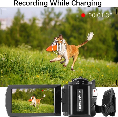 Versatile 1080P Video Camera with Webcam Functionality & Dual Batteries - Black - Picture 9 of 10