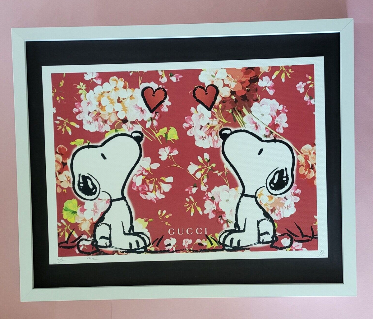 【DEATH NYC】SNOOPY+GUCCI Death NYC Large Framed 16x20in Pop Art Certified SNOOPY GUCCI