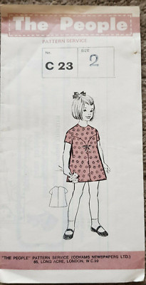Vintage The People Schnittmuster C23 Mädchen Kleid Größe 2