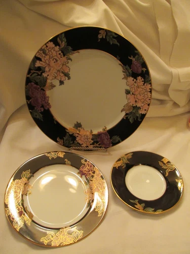 Fitz & Floyd Cloisonne Peony 3 Pcs