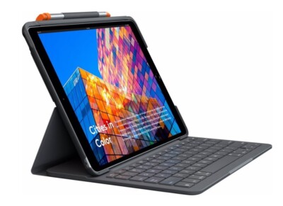 Logitech Slim Folio Tastaturhülle für Apple iPad 7./8./9.  ITALIENISCHE Tastatur